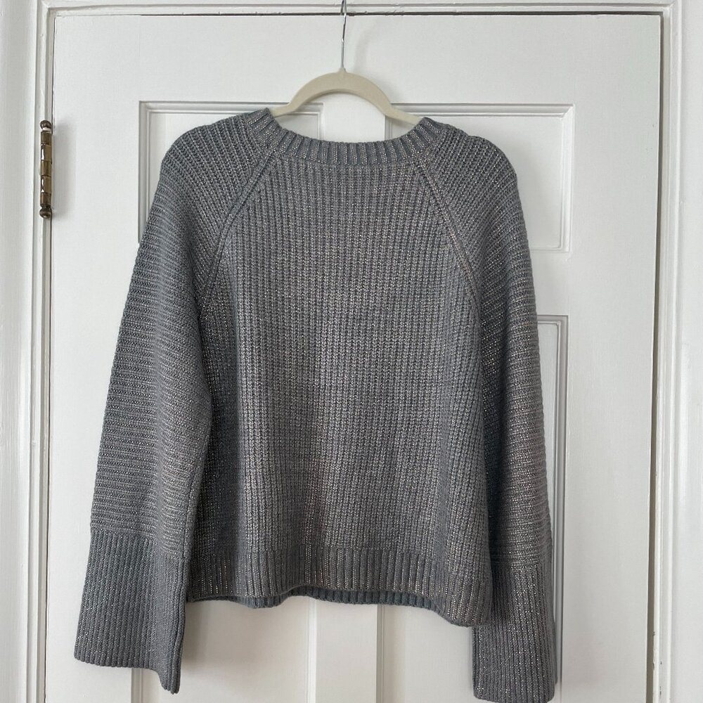 Gray sweater with Sparkles Size L NWOT